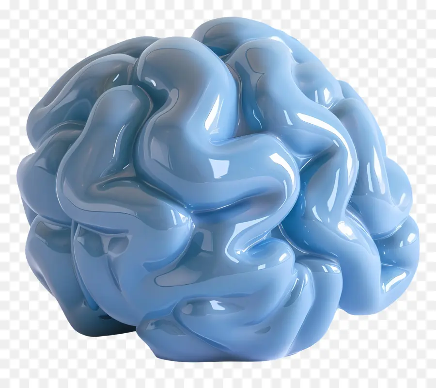 голубой мозг，Скульптура мозга PNG