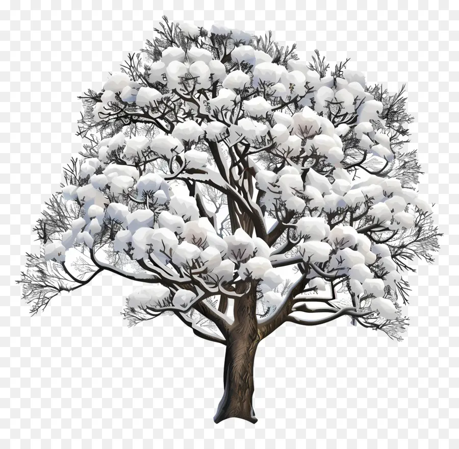 снег дерево，снег PNG