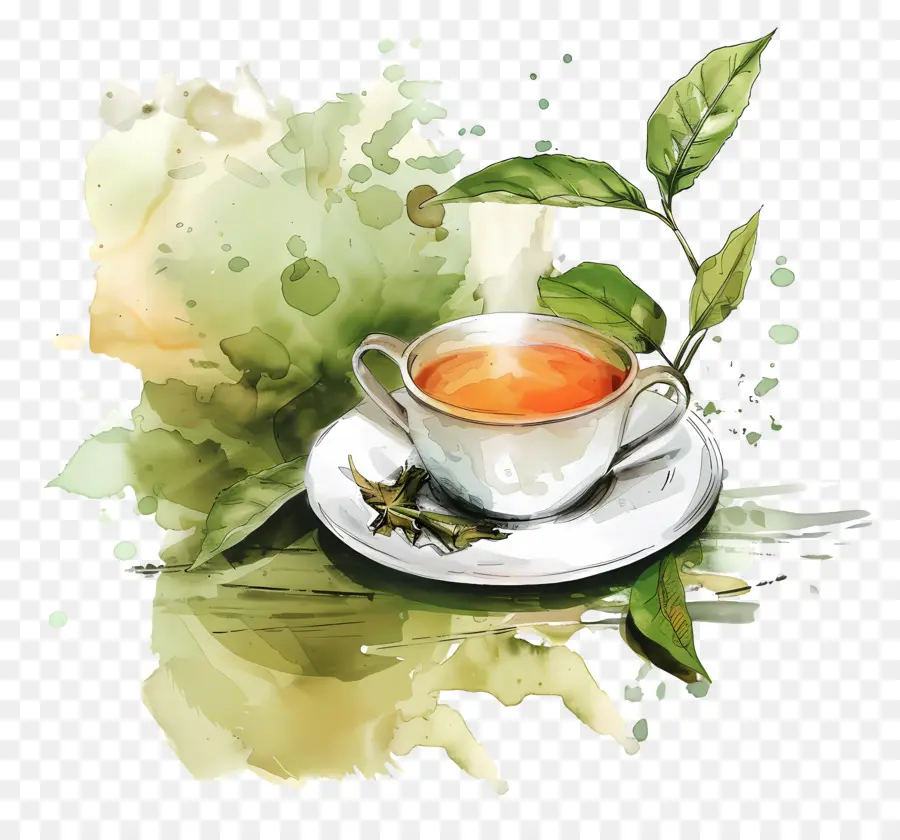 чай，цифровая живопись PNG
