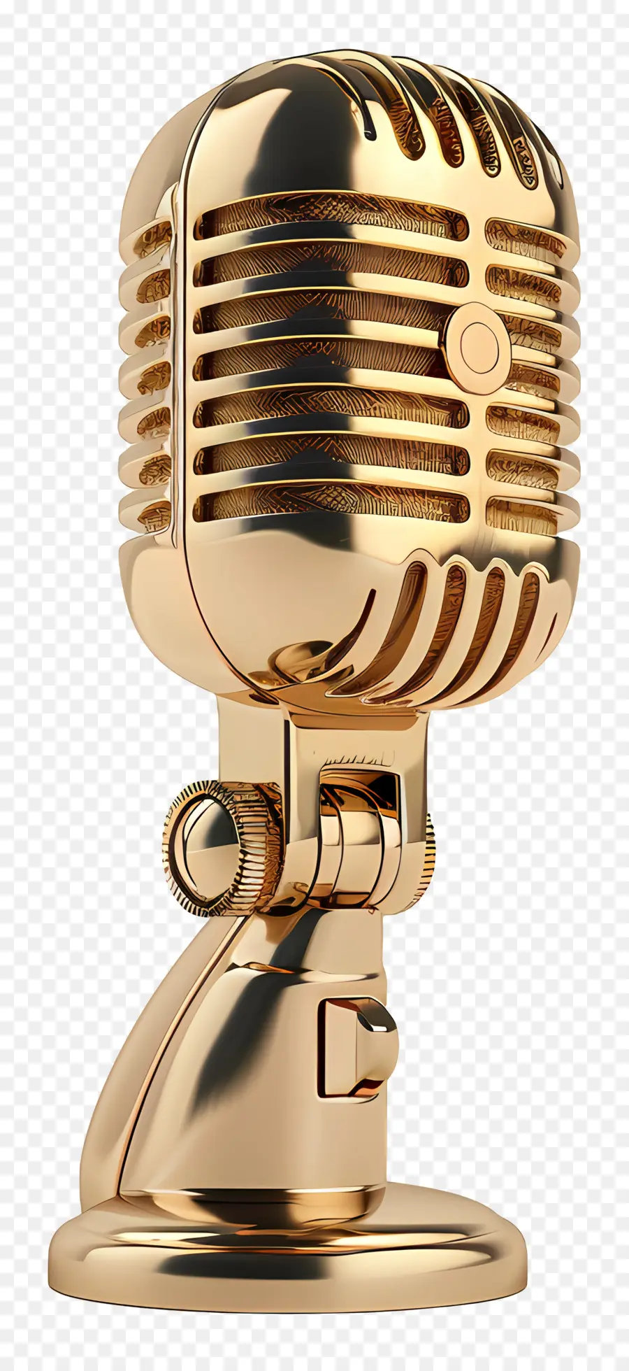 Золотой микрофон，микрофонная стойка PNG
