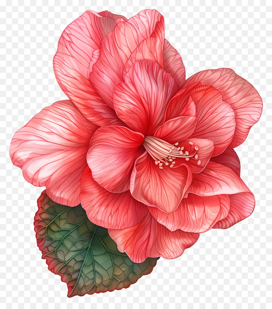 цветок бегония，Розовый гибикус PNG