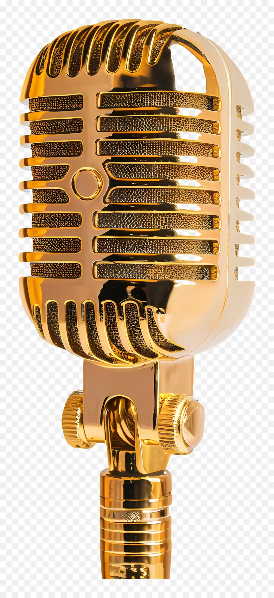Золотой микрофон，микрофон PNG