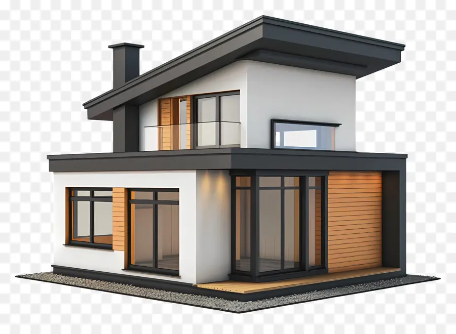 современный дом，минималистский дизайн PNG