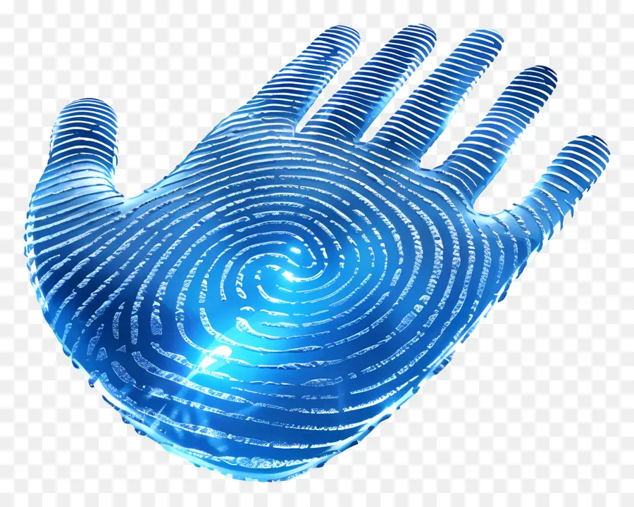 Безопасность отпечатков пальцев，светящаяся рука PNG