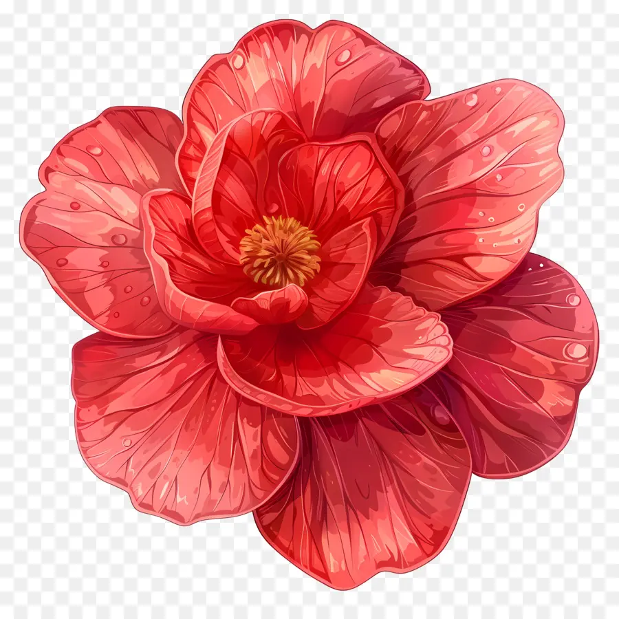 цветок бегония，красный цветок PNG