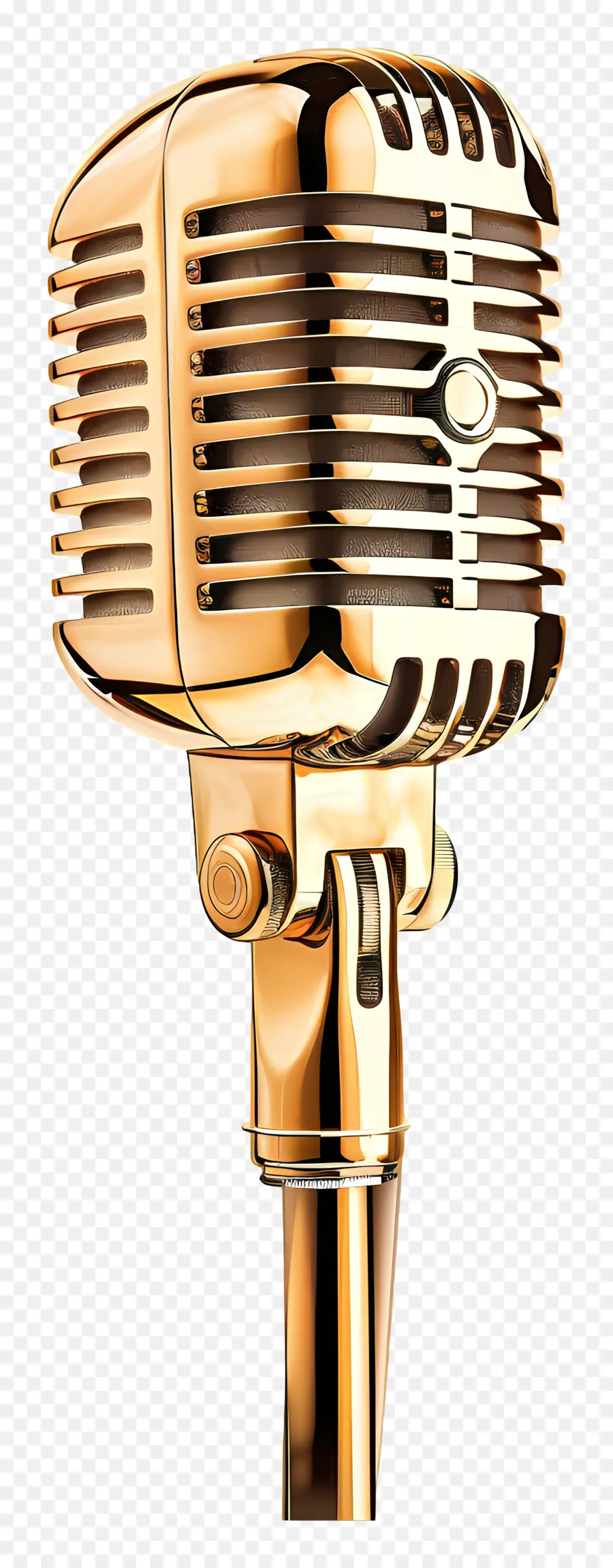 Золотой микрофон，Винтажный микрофон PNG