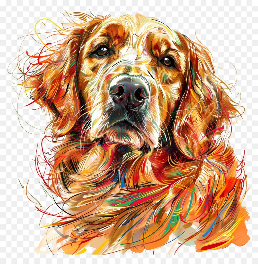 золотой ретривер собака，Абстрактное искусство PNG