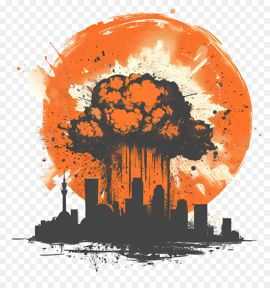 Ядерный взрыв，городское разрушение PNG