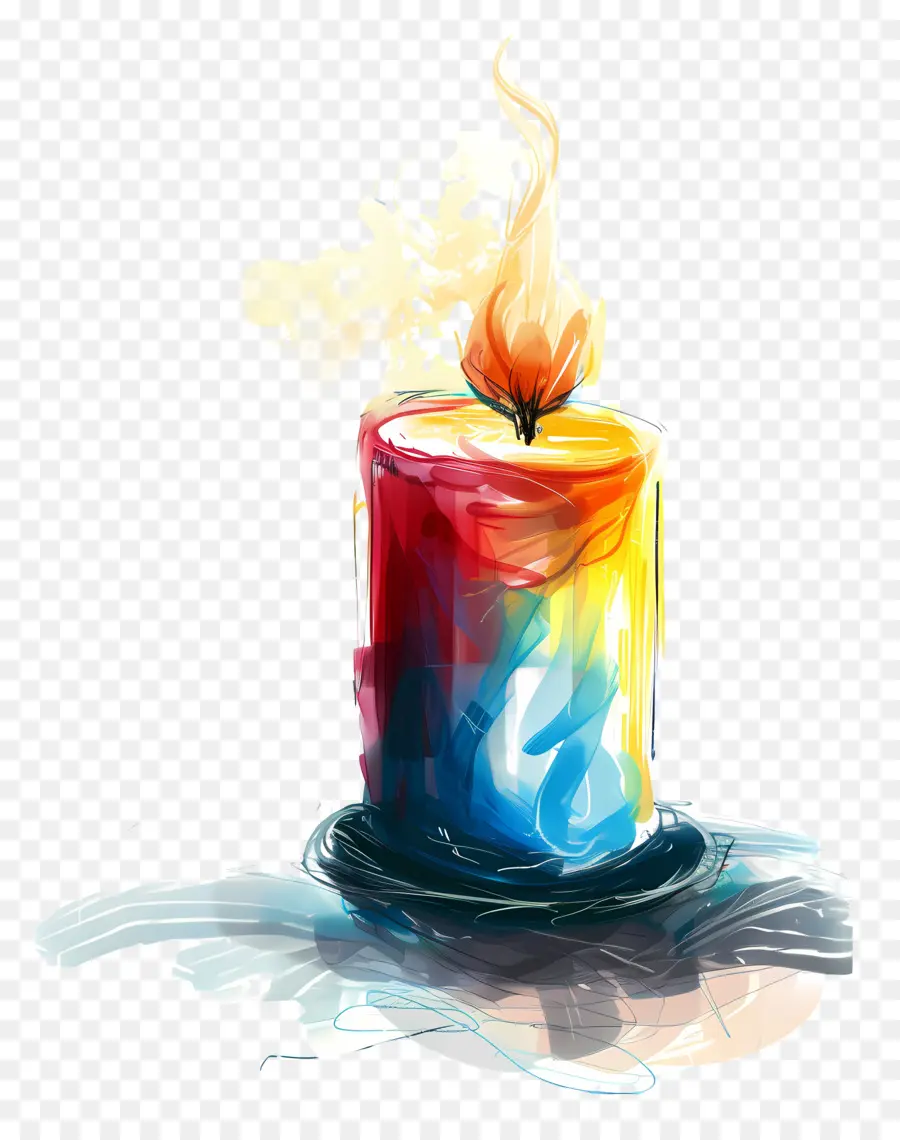 Свеча，разноцветная свеча PNG