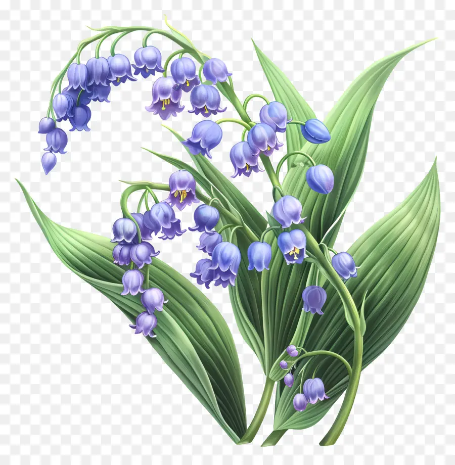пурпурная лилия из долины，Голубой цветок PNG