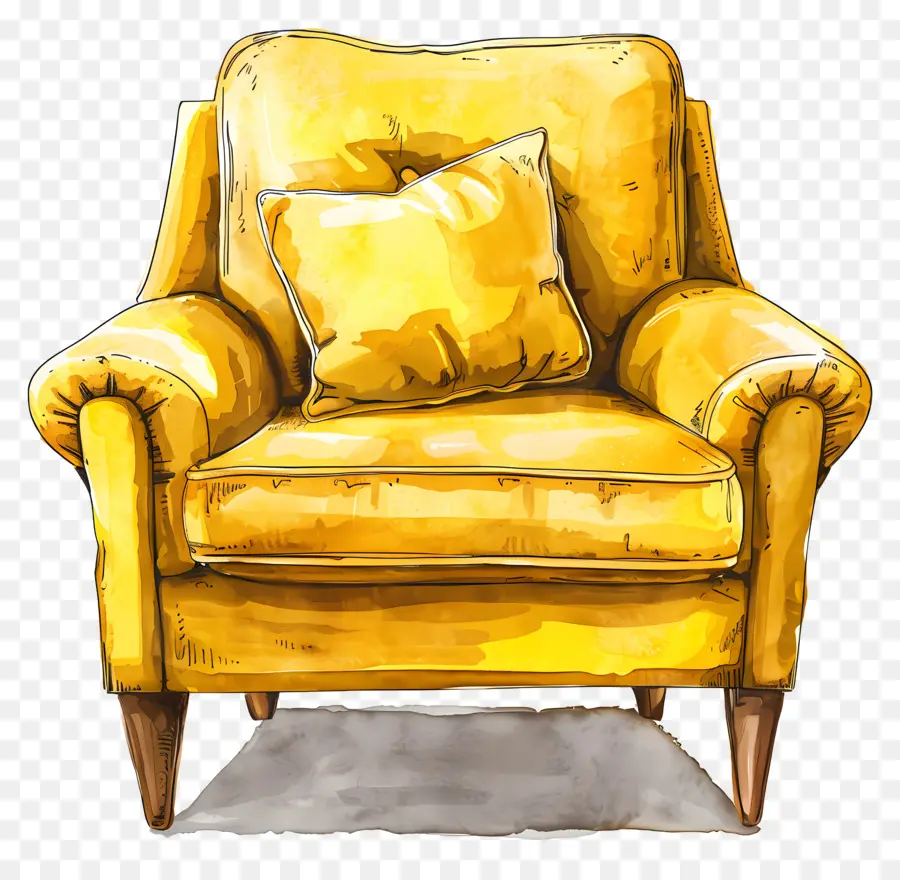желтое кресло，Удобное кресло PNG