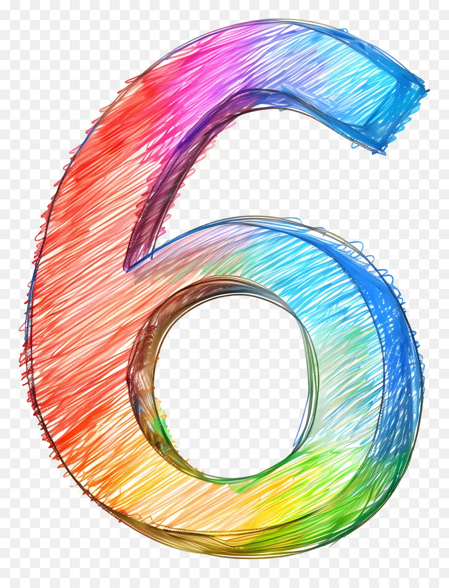 номер 6，Rainbow Colors PNG