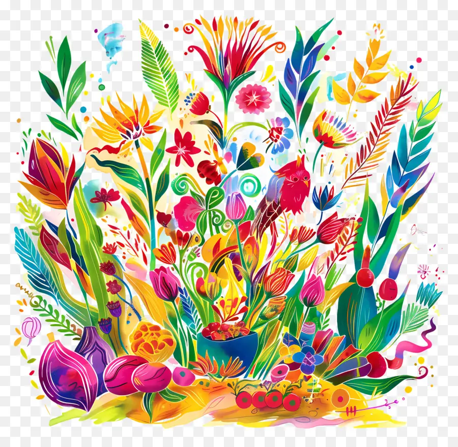 шавуот，Цветочный сад PNG