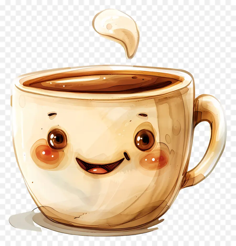Симпатичная кофейная чашка，мультфильм PNG