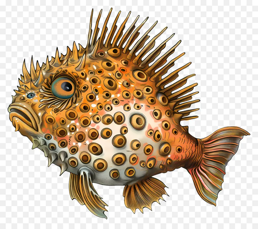 Иглобрюх，оранжевый рыбы PNG