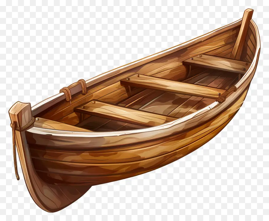 лодка，Деревянная гребная лодка PNG