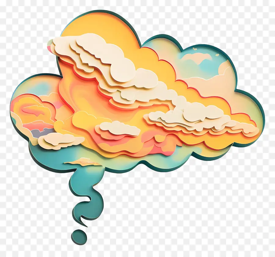 мысли пузырь，облако искусства PNG
