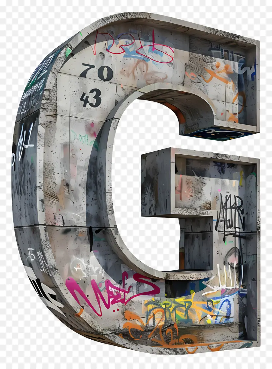 Буква G，3d иллюстрация PNG