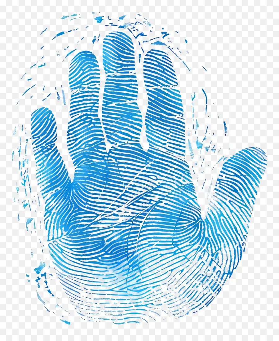 Синий отпечаток пальца，синие чернила пятно PNG