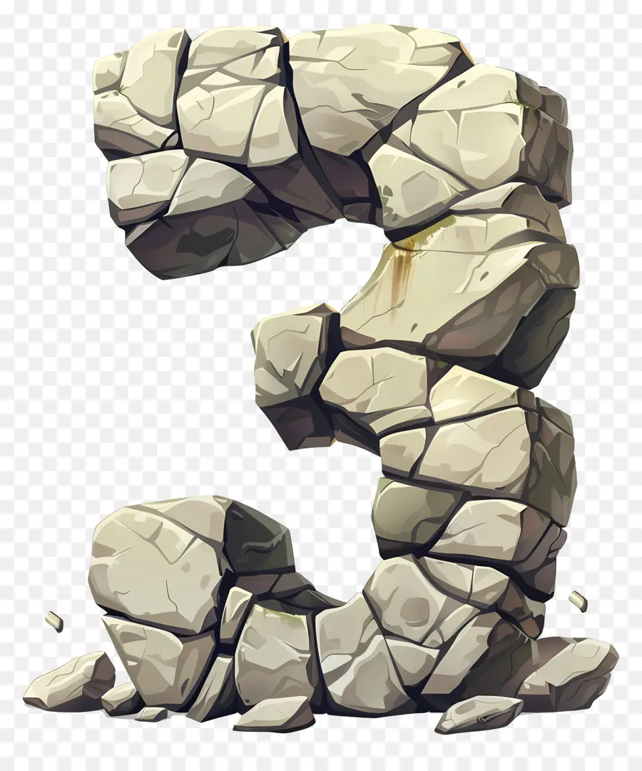 Номер 3，Каменная скульптура PNG