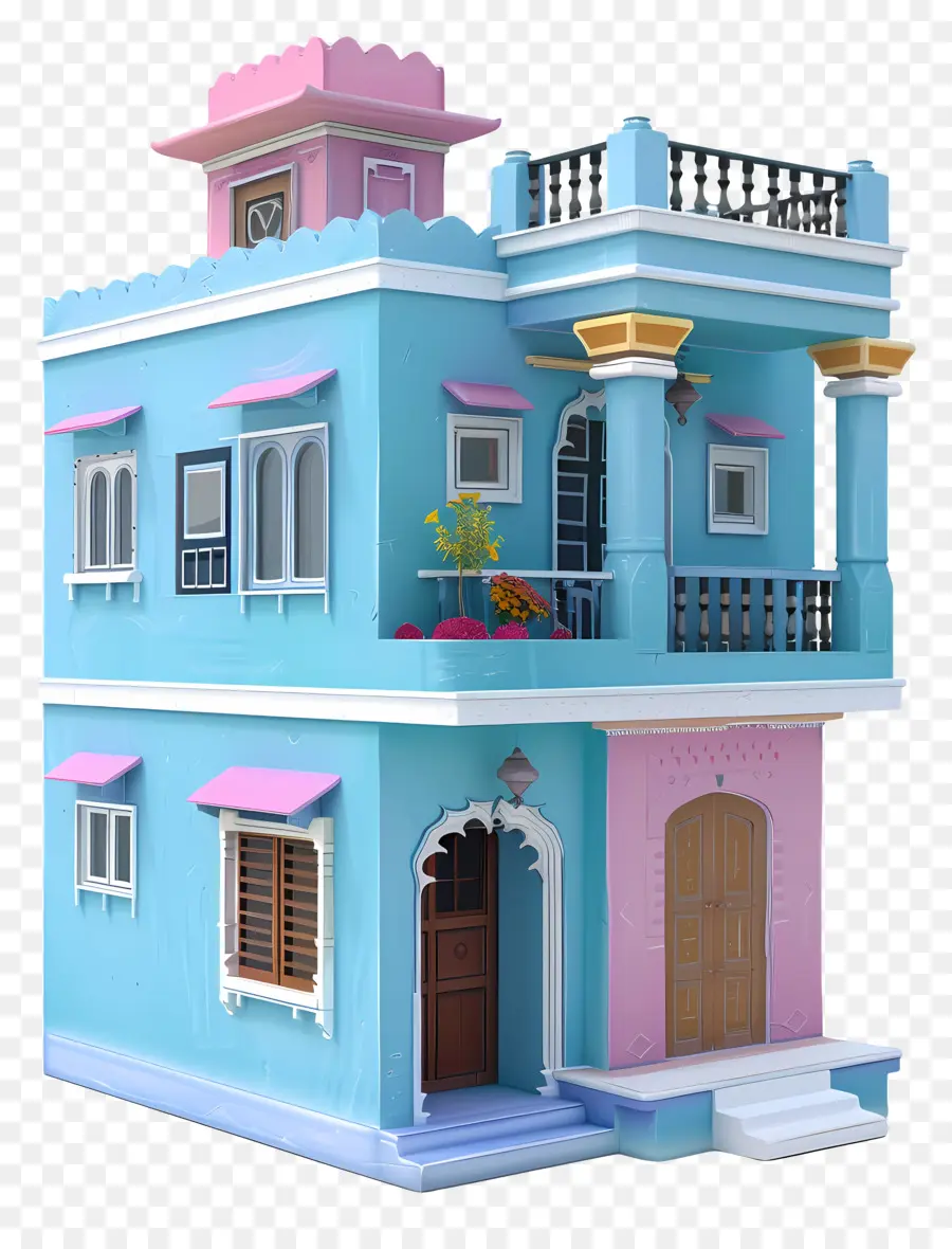 индийский дом，3d модель PNG