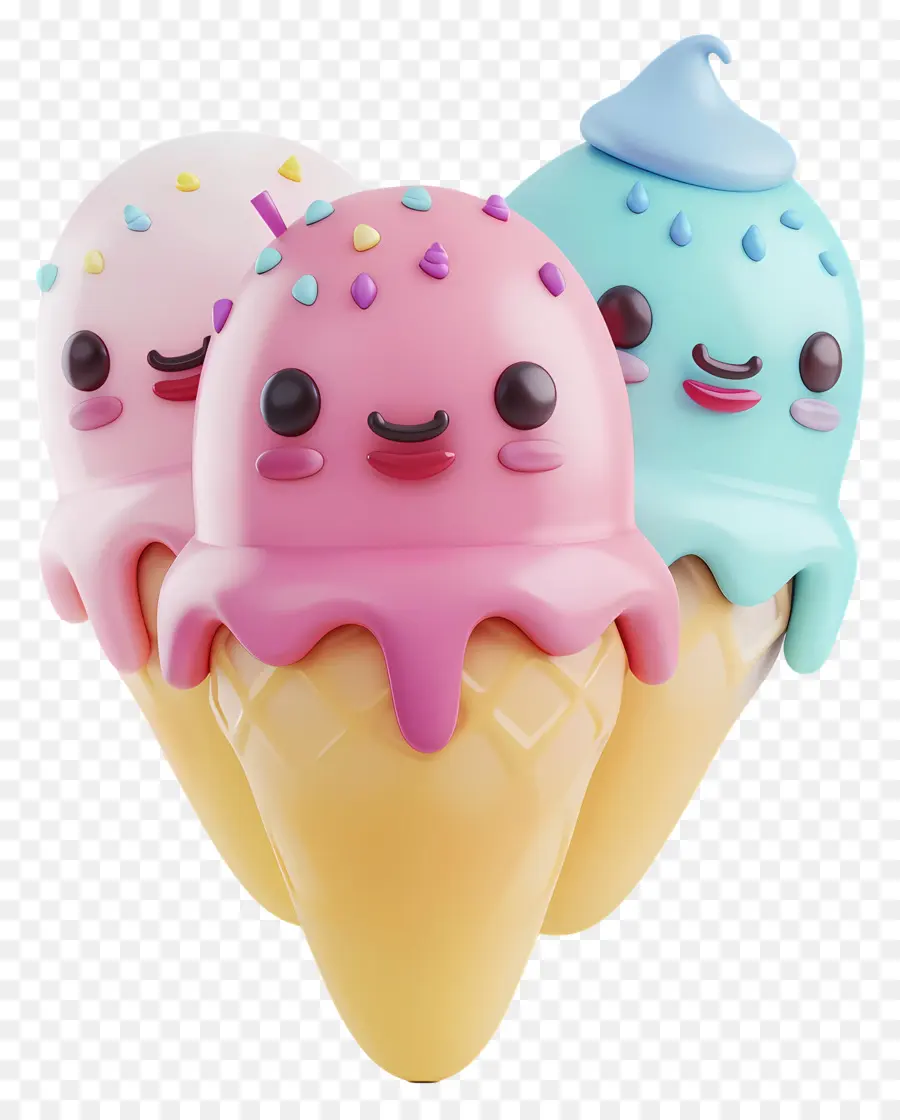 Симпатичное мороженое，мультфильм PNG