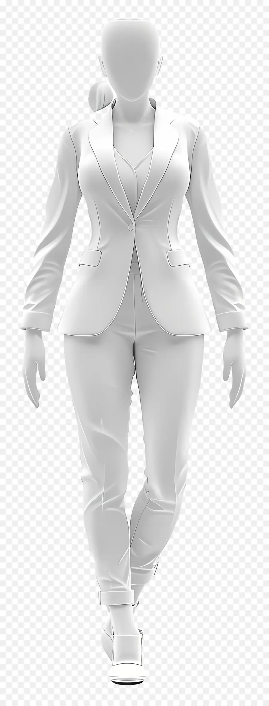 Женский костюм，Белый костюм PNG