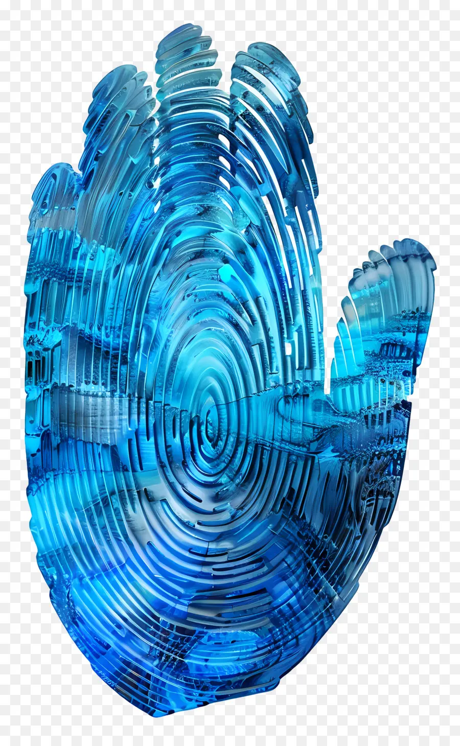 Синий отпечаток пальца，Синий отпечаток рук PNG