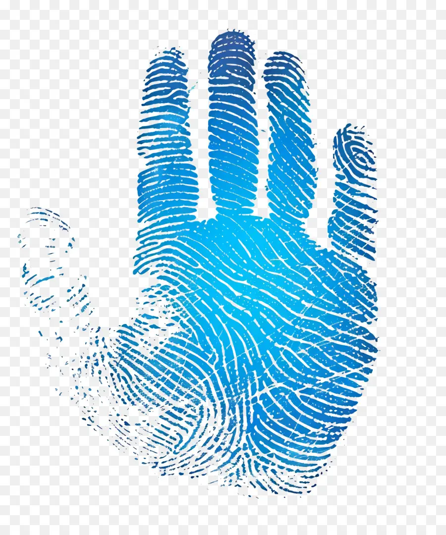 Синий отпечаток пальца，Синий отпечаток рук PNG