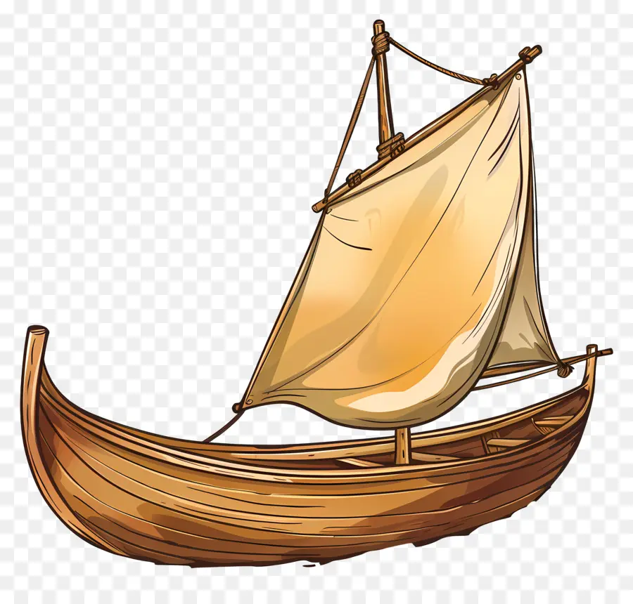 лодка，парусная лодка PNG