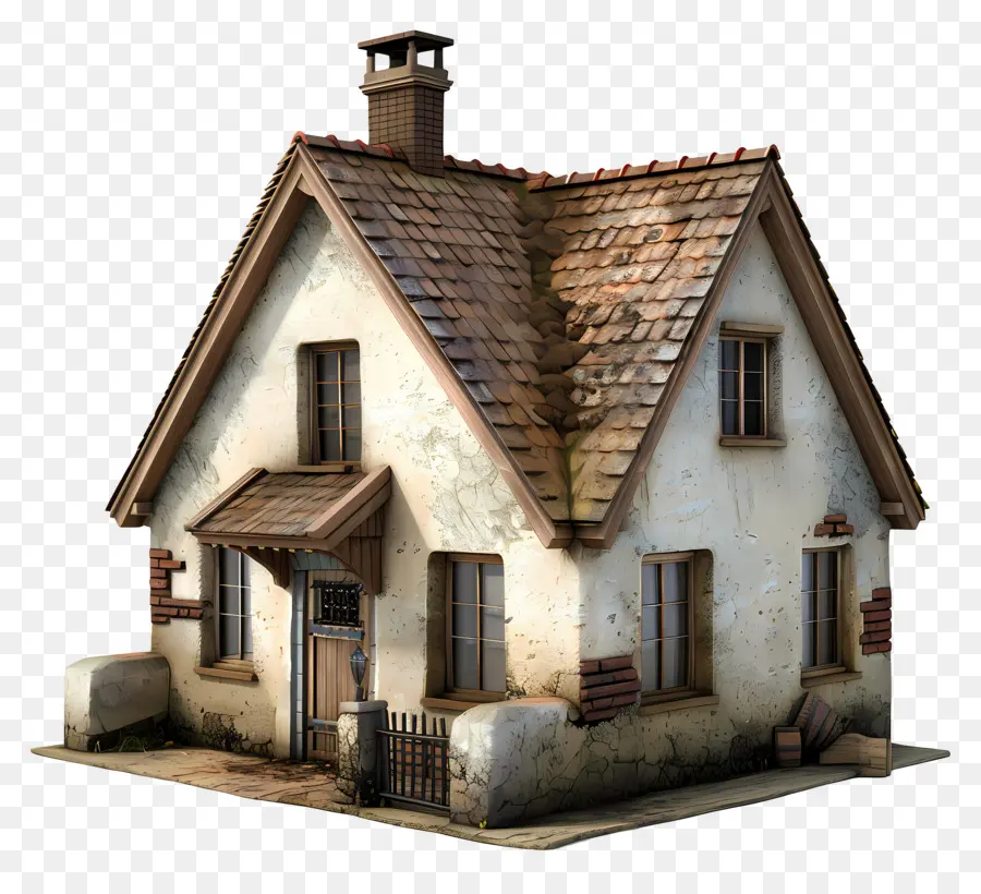 старый дом，соломенной крышей PNG