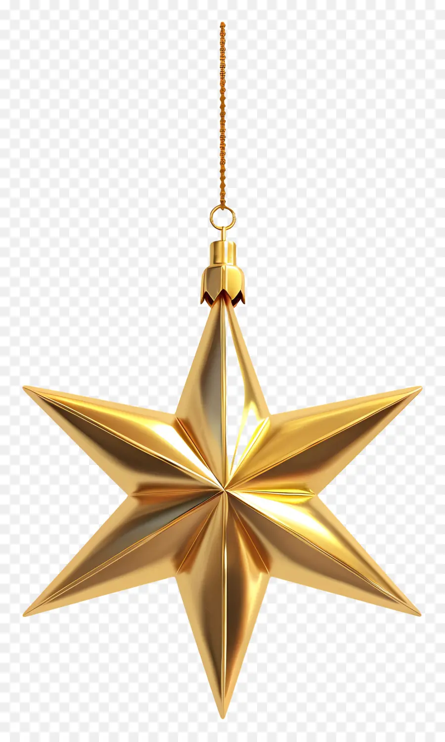 Золотая Звезда，Рождественские украшения PNG