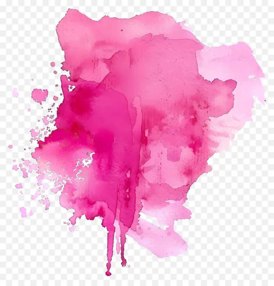 розовая акварель пятно，акварельная живопись PNG