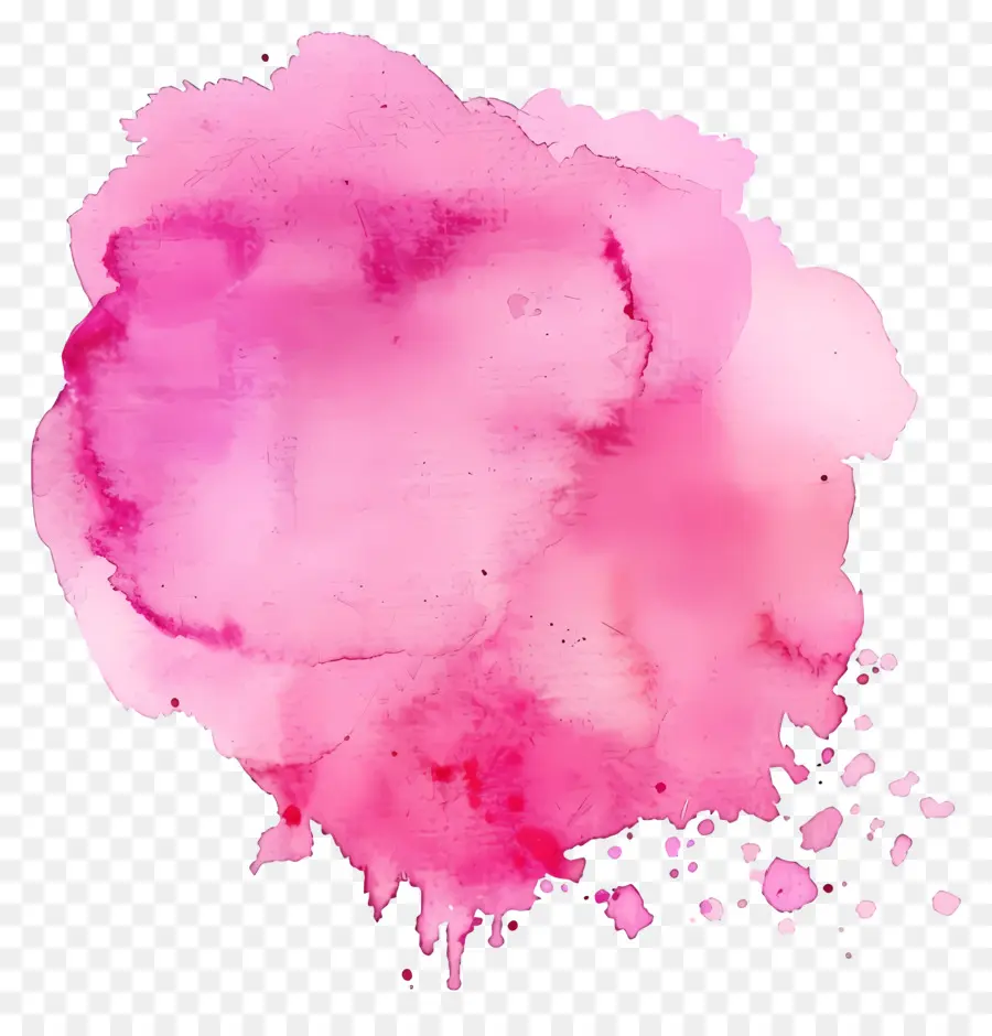 розовая акварель пятно，акварельная живопись PNG