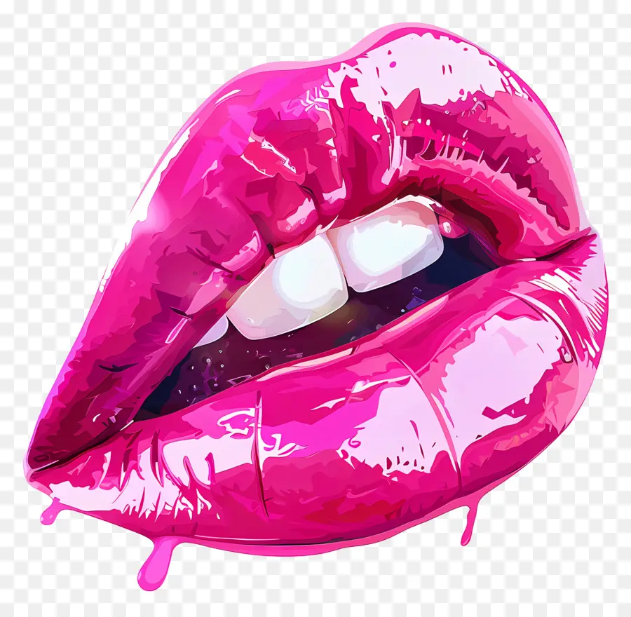 Розовый поцелуй Марк，красные губы PNG