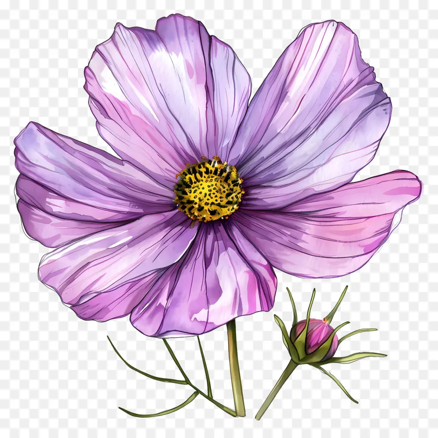 цветок космос，фиолетовый цветок PNG