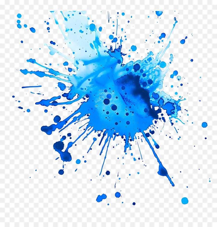 синий фон，краска плескаться PNG