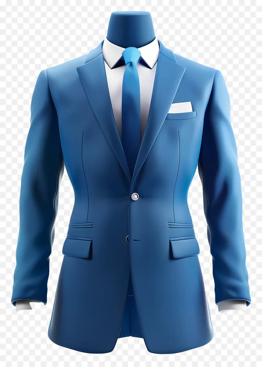 синий костюм，деловой костюм PNG