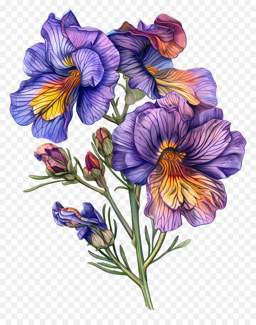 Цветок Немезии，лаванда PNG