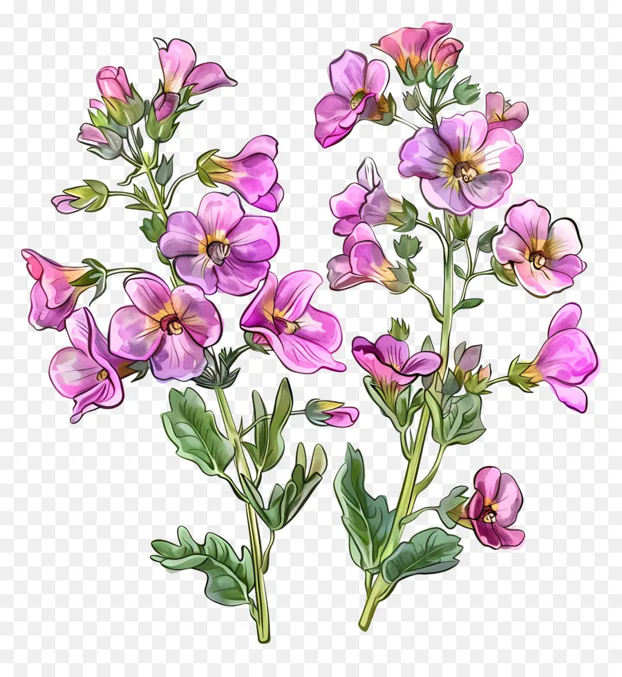 Цветок Немезии，Розовые цветы PNG