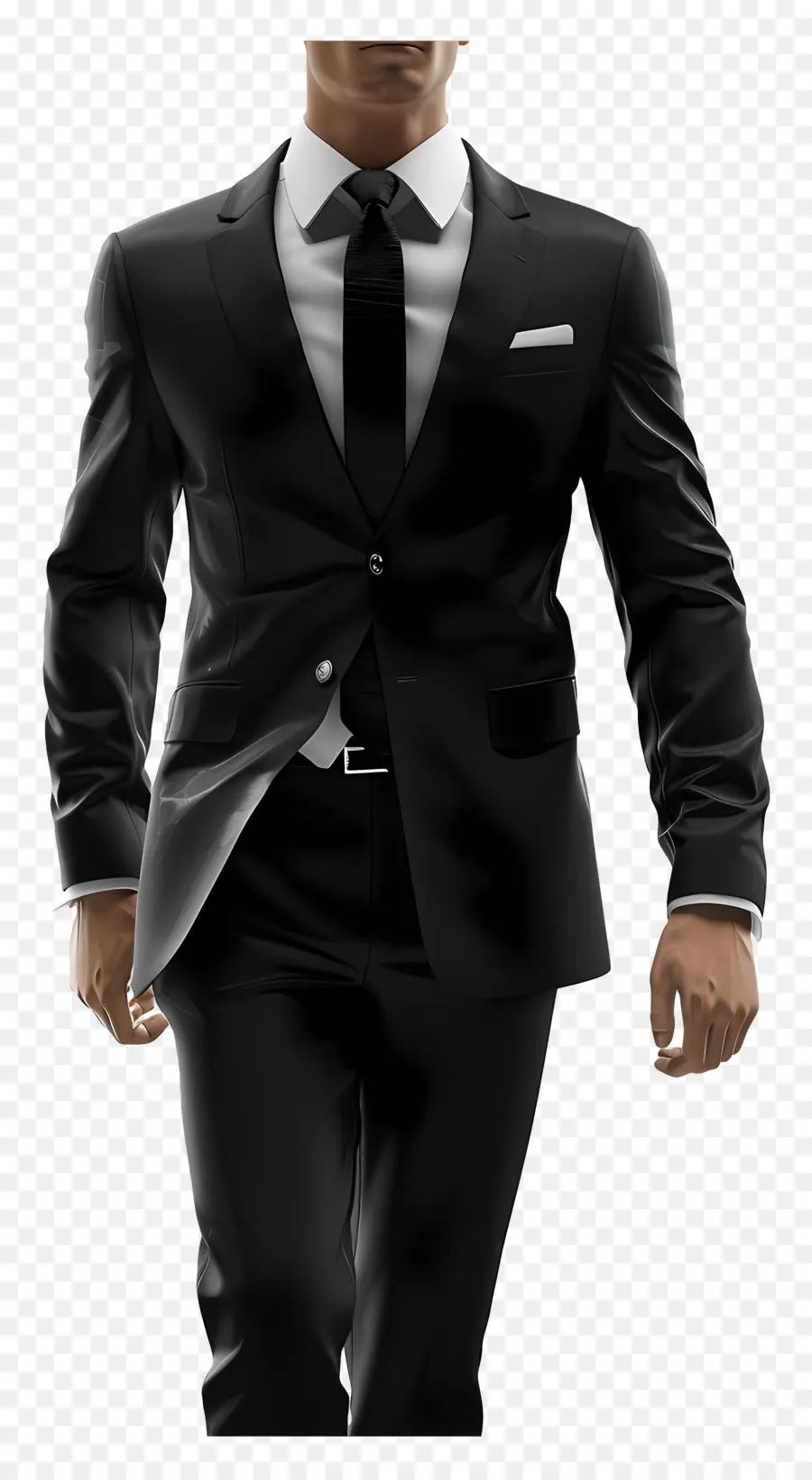 черный костюм，черный галстук PNG