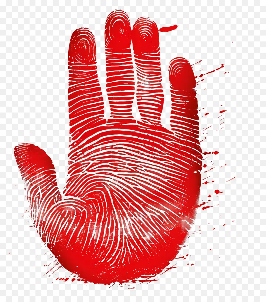 Красный отпечаток пальца，место преступления PNG