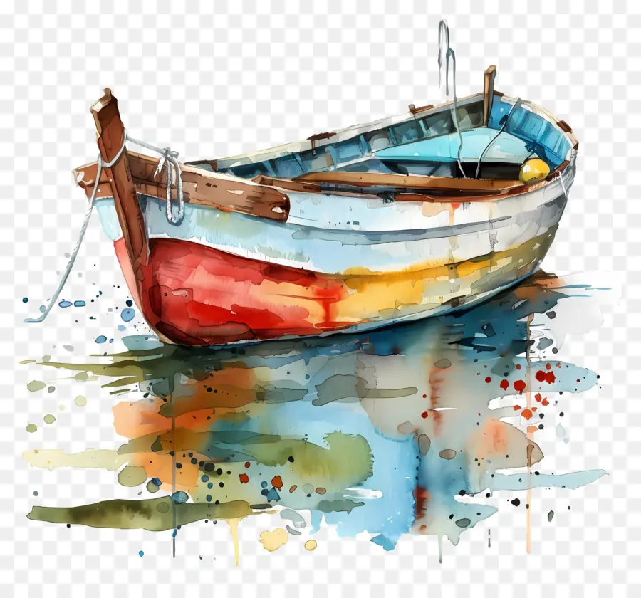 лодка，акварельная живопись PNG