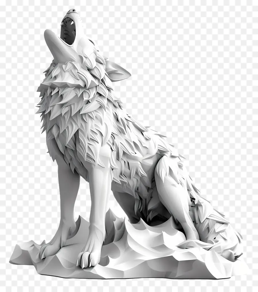 вой волка，Скульптура волков PNG