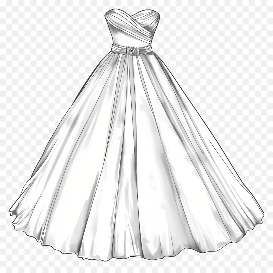 Свадебное платье без бретелек，свадебное платье PNG