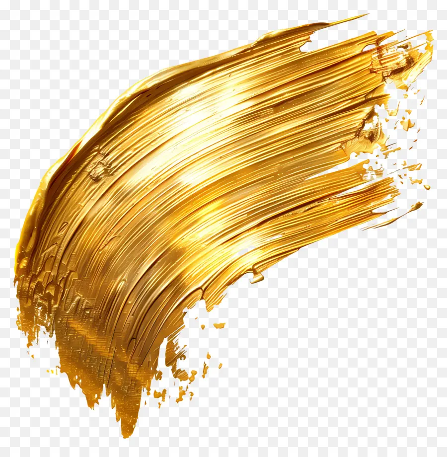 Щетка золотой кисти，Золото PNG