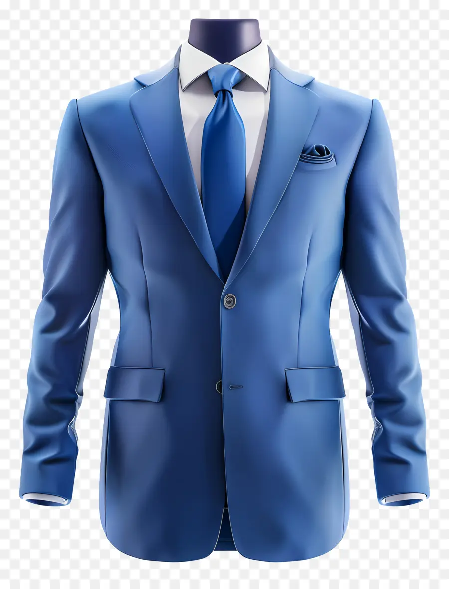 синий костюм，Suit PNG