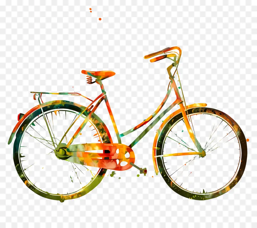 Всемирный день велосипеда，краска плескаться PNG
