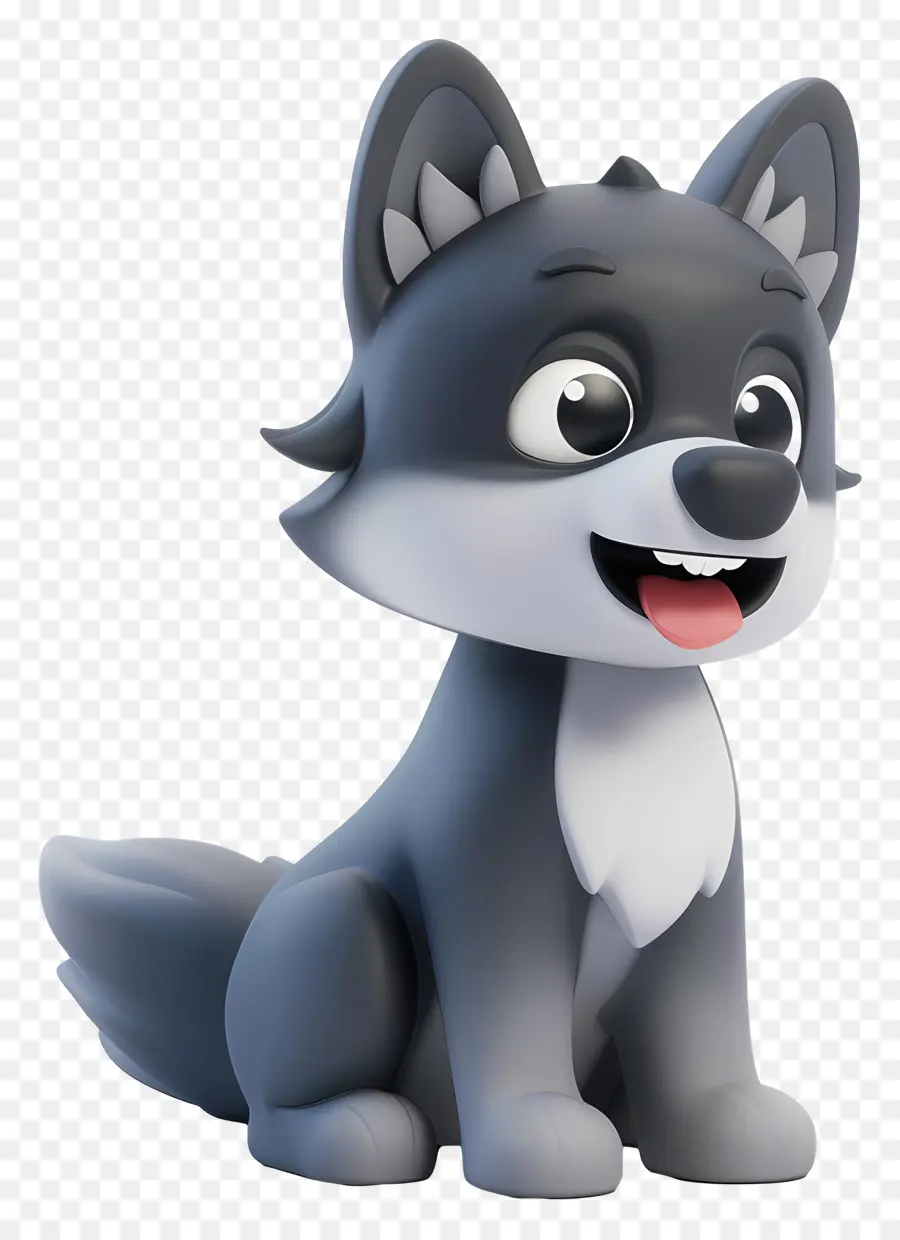 Симпатичный мультипликационный волк，Cartoon Animal PNG