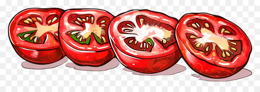 ломтик помидора，Половинки помидоров PNG
